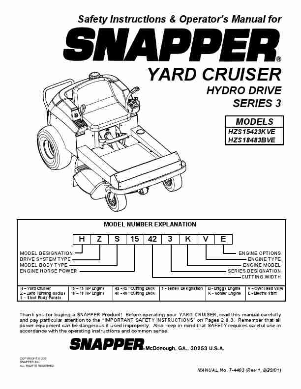 Snapper Lawn Mower HZS15423KVE, HZS18483BVE-page_pdf